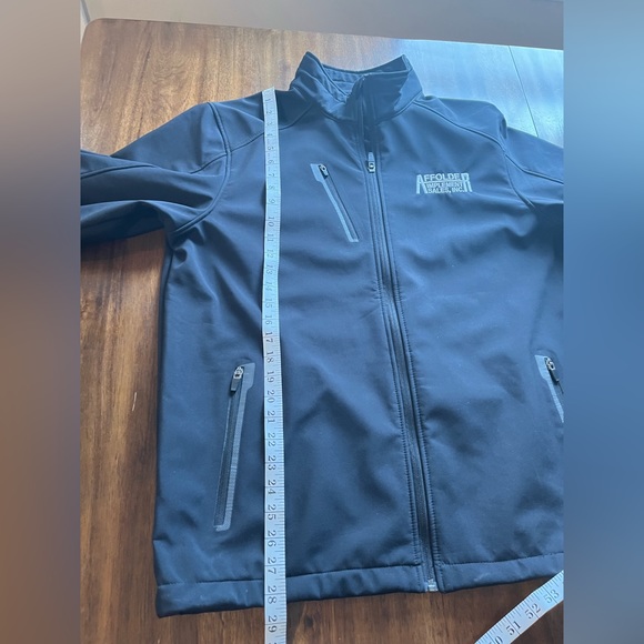 Affolder Implement Sales jacket men’s large black full zip farmer rain NWOT - Picture 12 of 14